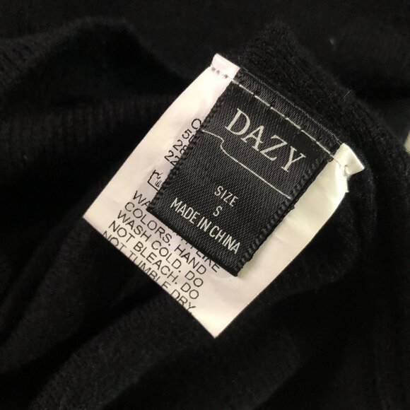Dazy Sweater Womens Size Small (see pics) Black Knit Turtleneck Long Sleeve - Picture 5 of 8